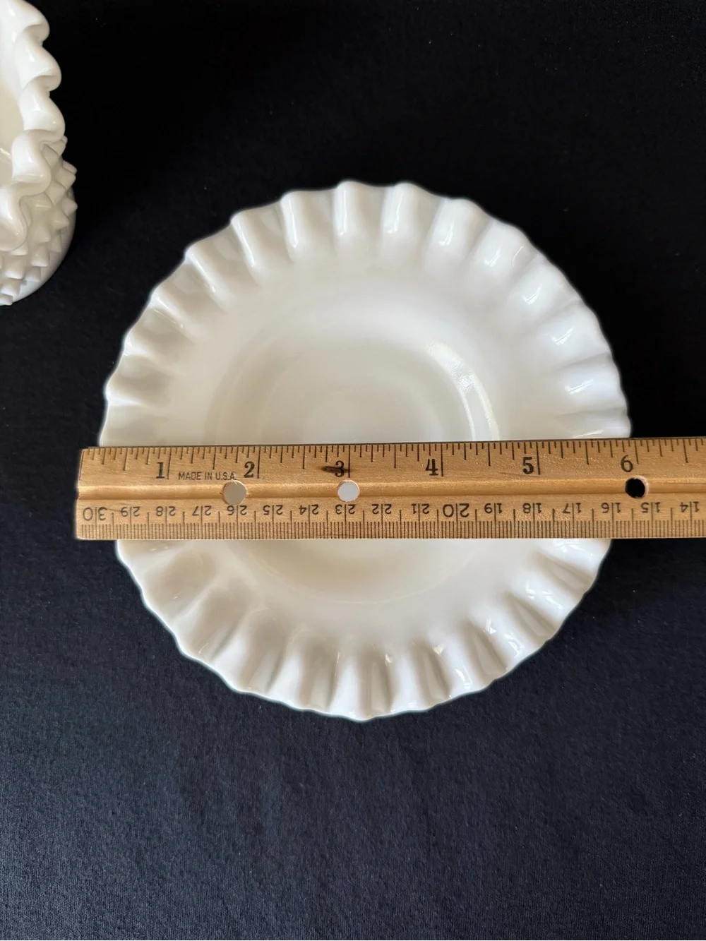 Mayonnaise Bowl and Under Plate - Fenton Hobnail Milk Glass
